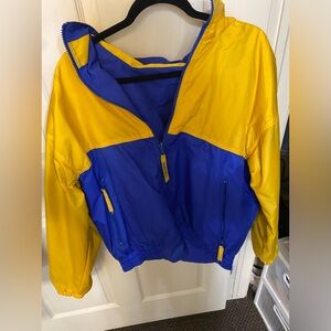 Yellow and blue jacket